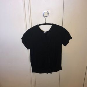 Black top with buttons and tied bottom!